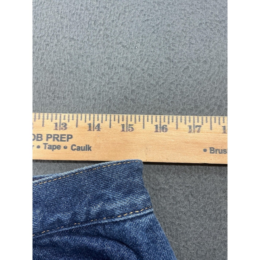 L.L.Bean Jeans Womens 14 REG Blue High Rise Flannel Lined Relaxed Straight Denim - Picture 7 of 11